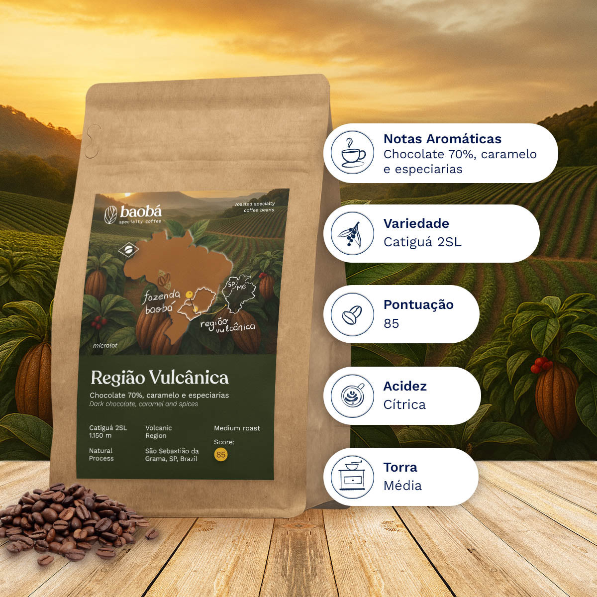 Microlote Região Vulcânica (250g)